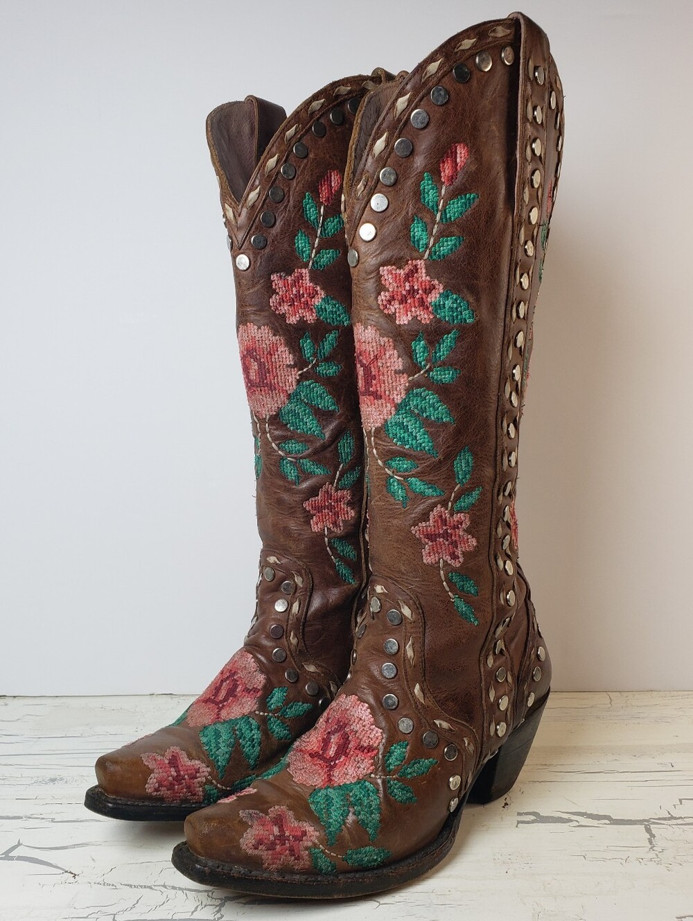Lane Boots X Junk Gypsy 'Wild Stitch  Embroidered Collaboration' Women's size 5B